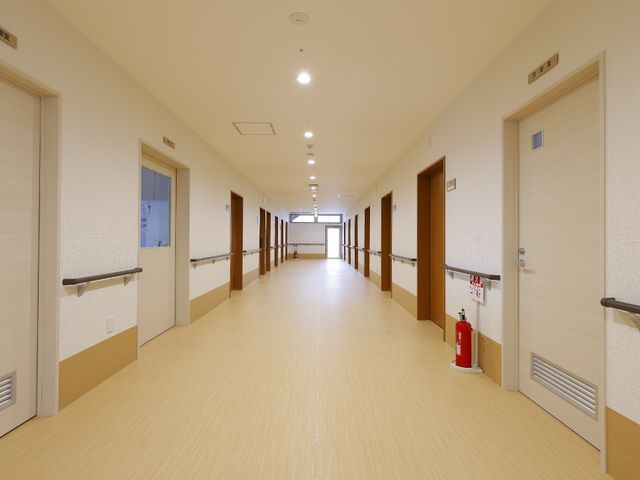広々とした明るい廊下 廊下 きれいに整備された廊下は、心地よい光が注ぐ快適な通路です。ここを通ることで毎日の業務もさらに気持ちよくなります。