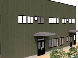 シンプルな外観の建物