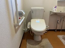 手すり付き清潔なトイレ