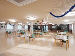 明るい食堂の職場環境