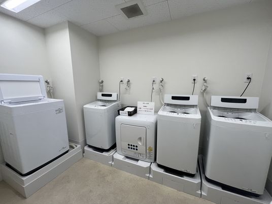 清潔な洗濯機が並ぶ空間