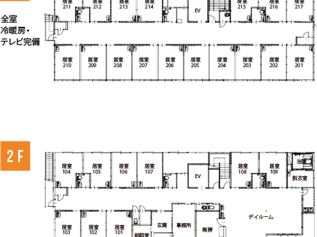 見取り図 内観 居室やダイニングルームの配置がわかる間取り図です。快適な働く環境をイメージしやすいです。