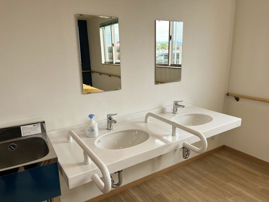 手すり付き洗面台