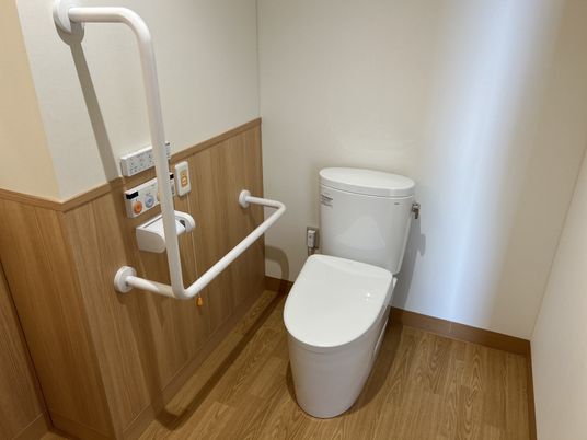 手すり付きのトイレ