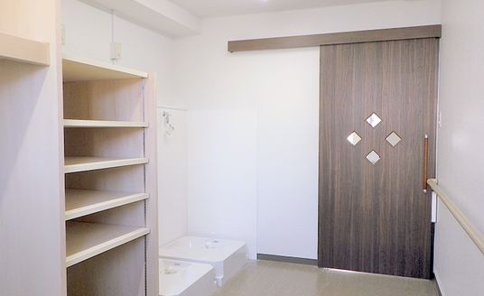 洗面台とクローゼットのある部屋