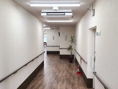 明るい廊下の一角