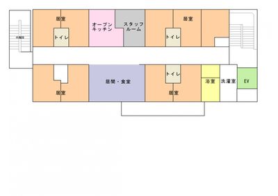 オープンキッチン付き居間