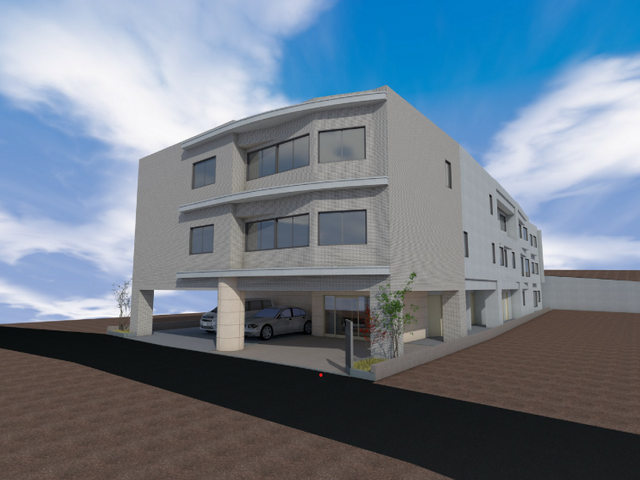 現代的な白い建物外観