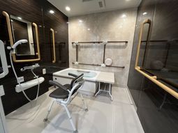 介護用設備が整った浴室