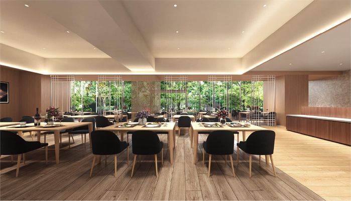 光が差し込む食堂