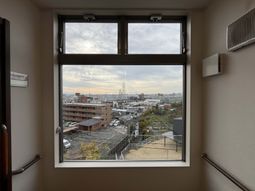 眺望が楽しめる廊下