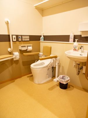 手すり付きのトイレ空間