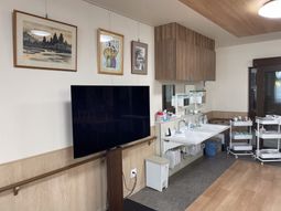 洗面台とテレビの部屋