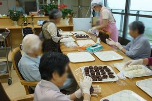 作業中の居室