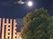夜空の月と木々の外観  