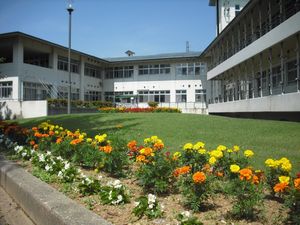 花壇のある中庭  