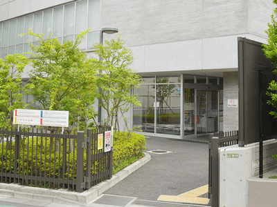 緑に囲まれた建物