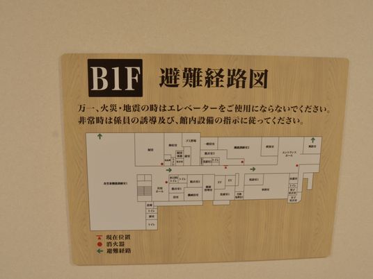 避難経路図の看板