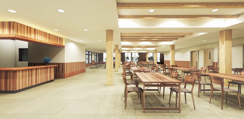 広々とした食堂空間