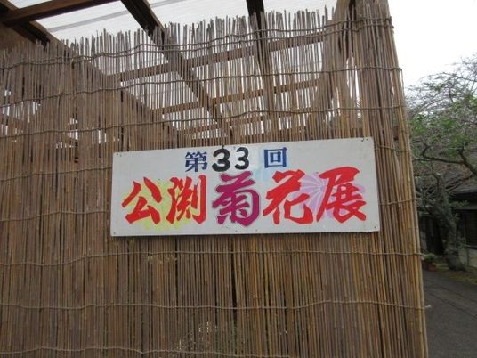 菊花展の看板  