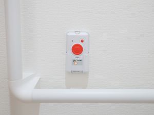 白壁に取り付けられた非常ボタン