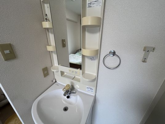きれいな洗面台の一角