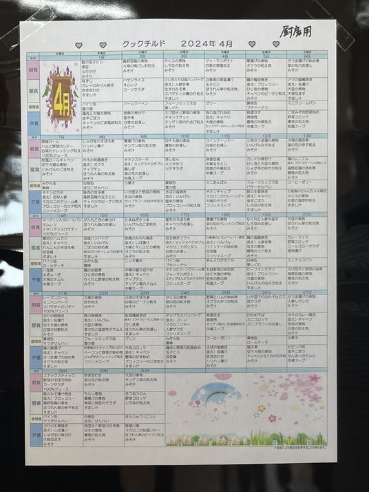 活動予定表の掲示
