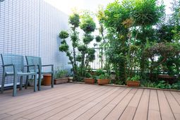 緑豊かなテラス