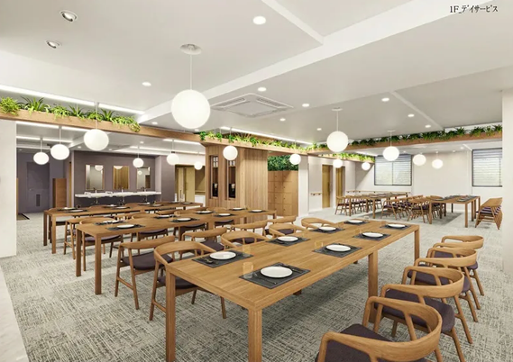 開放感のある食堂