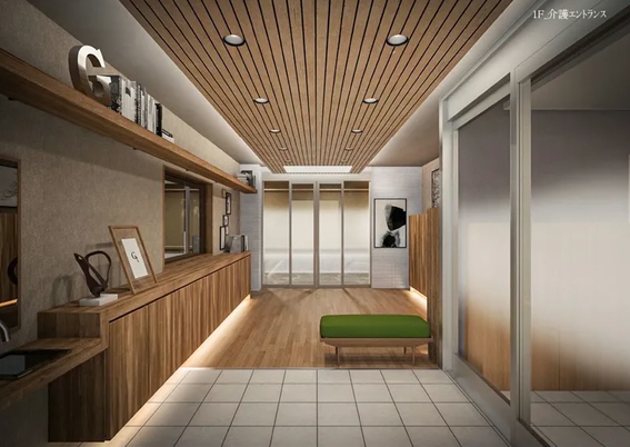 明るい共有スペース