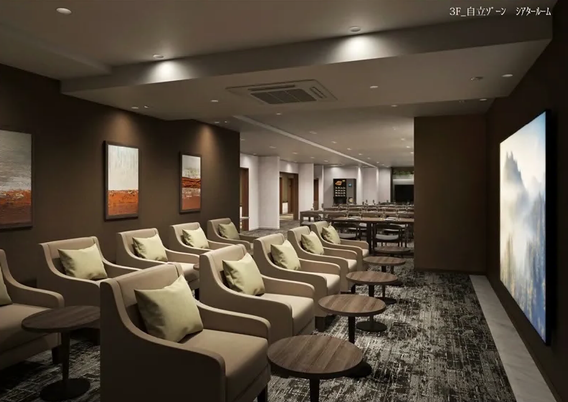 座席が並ぶシアタールーム