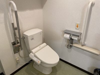 手すり付き清潔なトイレ