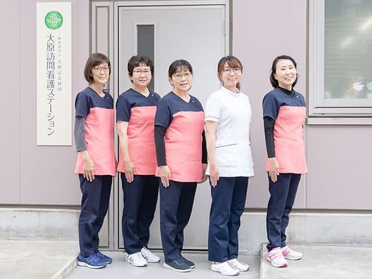 スタッフ5人の外観前  