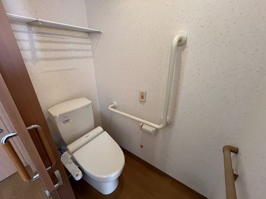 手すり付き清潔なトイレ