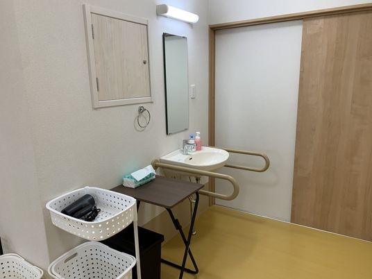 利用者の洗面所光景