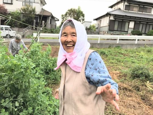 庭を楽しむ人々