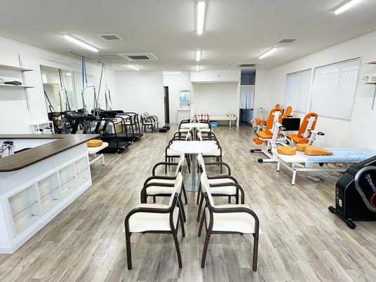 機能訓練室の明るい室内  