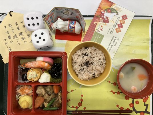 正月の祝い膳の食事  
