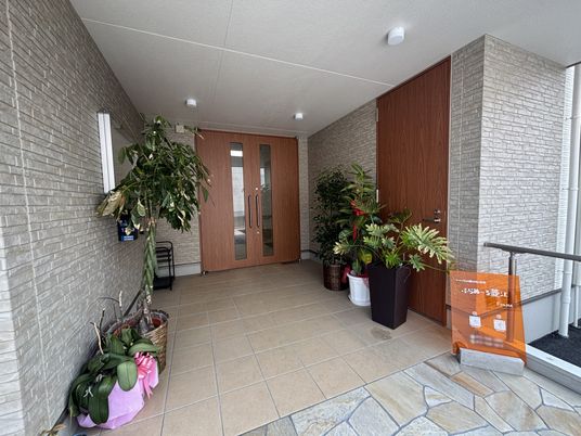 観葉植物のある入口