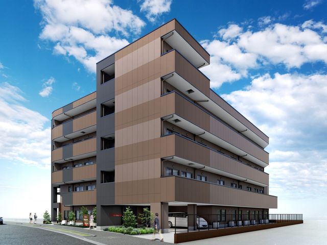 温かみのある外観 外観 ゆったりとした歩道に面したモダンな建物です。自然光が差し込む大きな窓が印象的です。