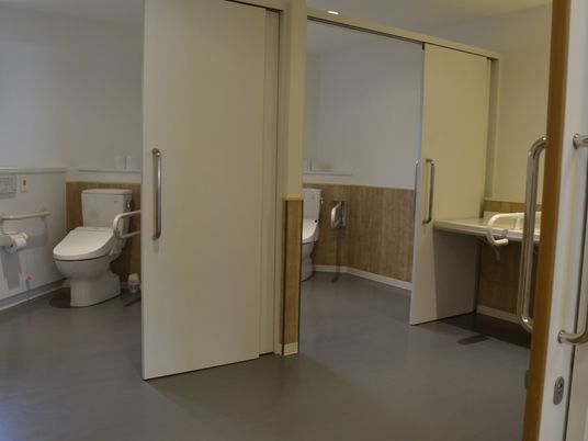 車椅子対応の設備のトイレ