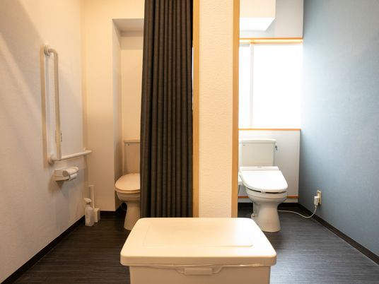 手すり付きのトイレ