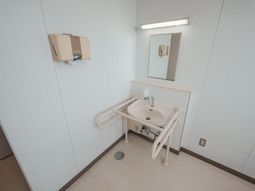 手すり付きの洗面台