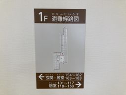 避難経路図の看板