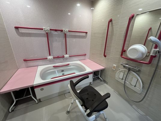 介助用設備が整った浴室