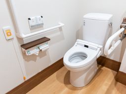 手すり付きの便座  