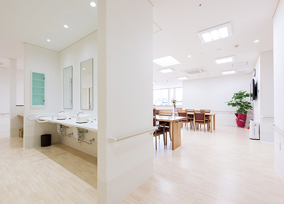 明るい空間の洗面台