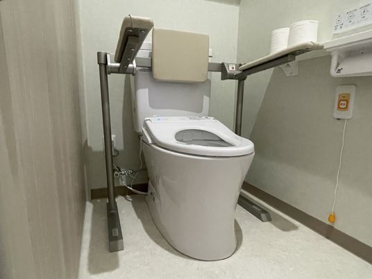 手すり付きのトイレ