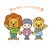 笑顔で手をつなぐキャラクター