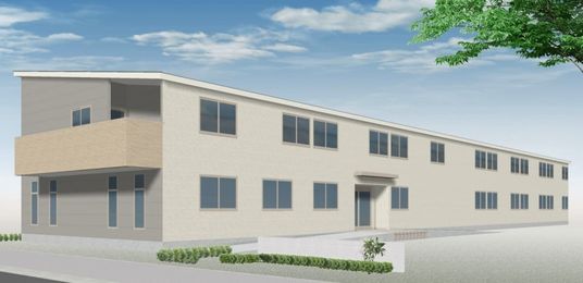 木々のある建物外観